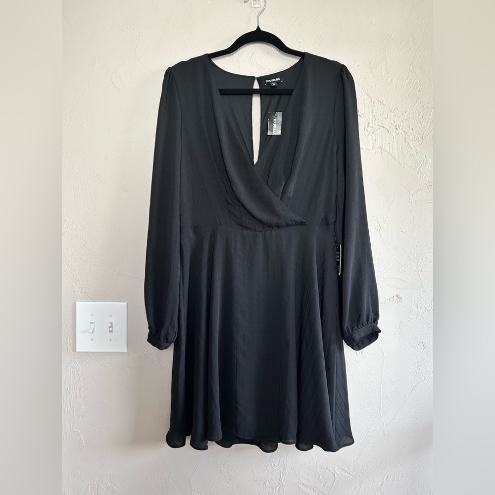 Black Express faux wrap dress